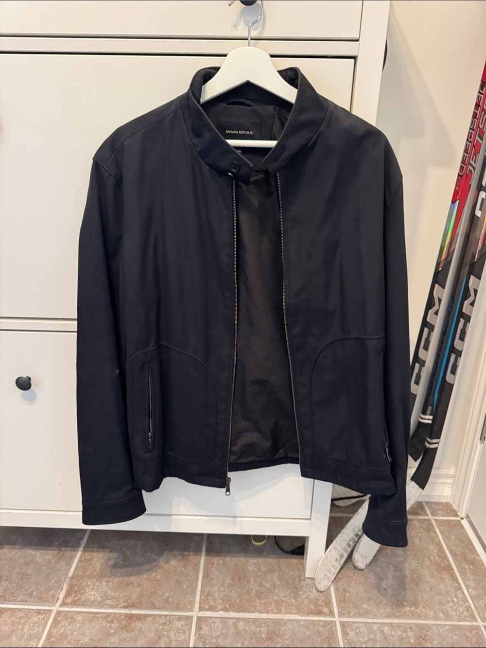 Banana Republic Men's Black Bomber Jacket
